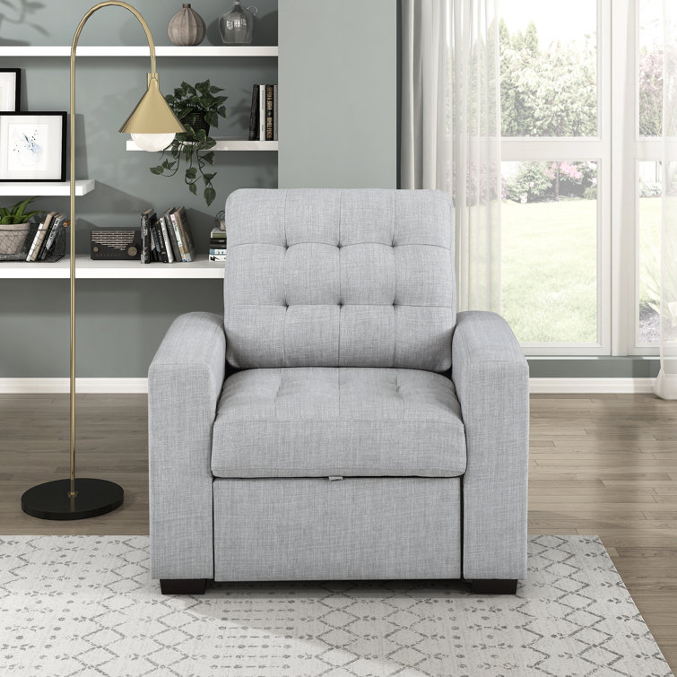 Latitude Run® Brigner Tufted Upholstered Armchair with Pull Out Ottoman